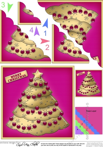 Christmas Tree Scallop Corner side stacker Topper