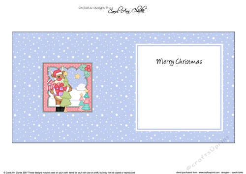 Christmas Rudolph has an Xmas Tree insert square landscape