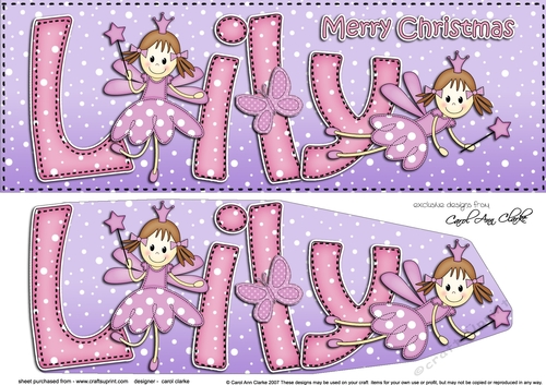 Large DL Merry Christmas LILY