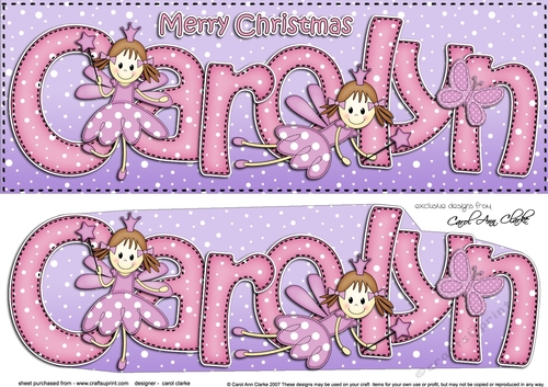 Large DL Merry Christmas CAROLYN