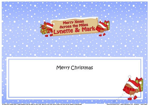 Large DL Merry Xmas Across the Miles LYNETTE & MARK