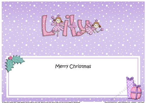 Large DL Merry Christmas LILY
