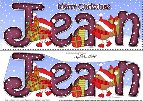 Large DL Merry Christmas JEAN 3D decoupage 