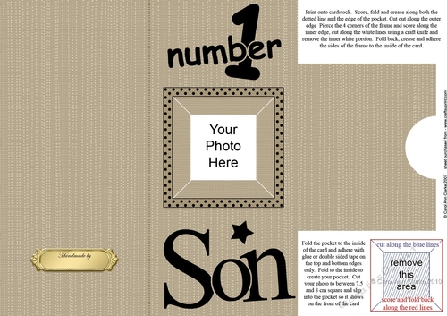 Add a Photo Number 1 Son with easy fold frame