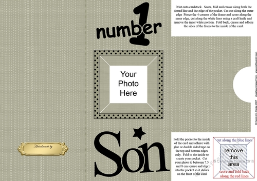 Add a Photo Number 1 Son with easy fold frame