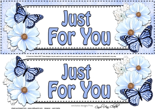 Large DL JUST FOR YOU Floral Butterflies 3D decoupage