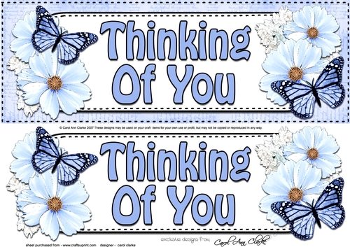 Large DL THINKING OF YOU Floral Butterflies 3D decoupage