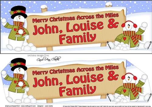 Large DL Merry Christmas Across the Miles JOHN, LOUISE & Family3D decoupage 