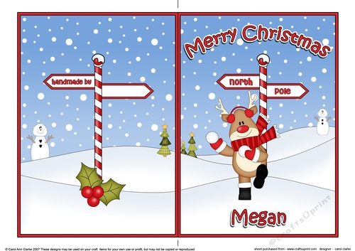 5 x 7 Quick Cut and Fold Card - Merry Christmas MEGAN