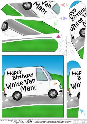 Happy Birthday White Van Man Fan Pyramage Topper