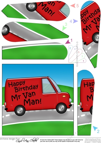 Happy Birthday White Van Man Fan Pyramage Topper
