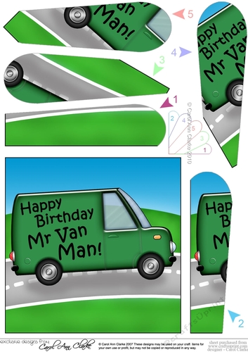 Happy Birthday White Van Man Fan Pyramage Topper