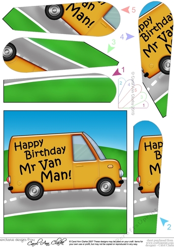 Happy Birthday White Van Man Fan Pyramage Topper