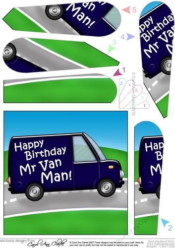 Happy Birthday White Van Man Fan Pyramage Topper