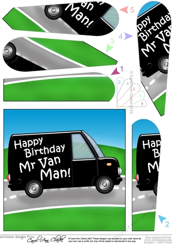 Happy Birthday White Van Man Fan Pyramage Topper