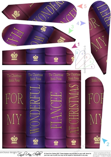 Merry Christmas Fiancee Books Fan Pyramage Topper