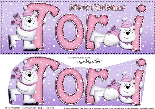 Large DL Merry Christmas TORI 3D decoupage 