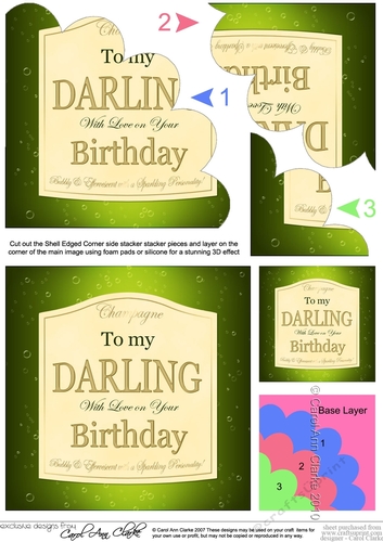 Happy Birthday to my DARLING Champers label Shell Edged Stacker