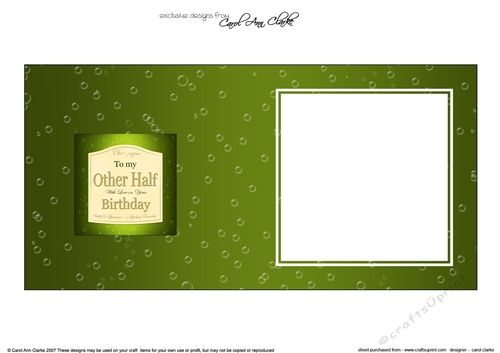 Happy Birthday to my OTHER HALF Champers square landscape insert