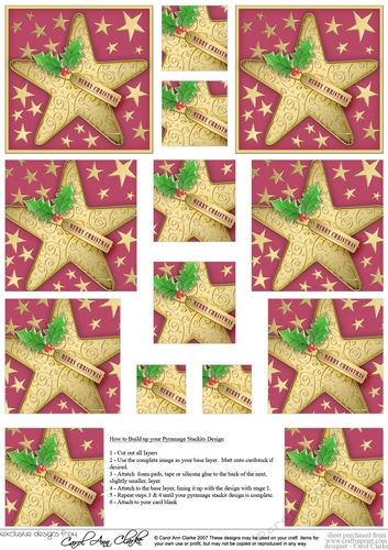 Christmas Star Pyramage sheet