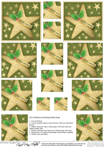 Christmas Star Pyramage sheet