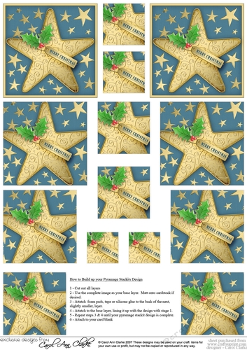 Christmas Star Pyramage sheet