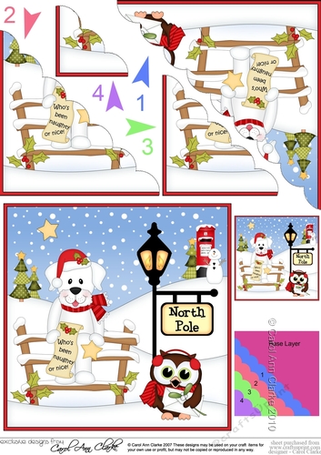 Cute Christmas Labrador Dog is at the North Pole Scalloped Corner Stacker