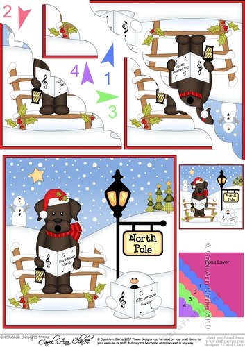Cute Christmas Labrador Dog is at the North Pole Scalloped Corner Stacker