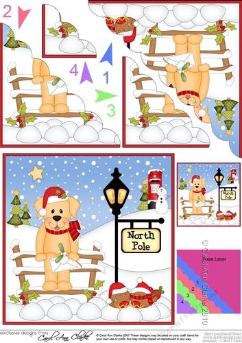 Cute Christmas Labrador Dog is at the North Pole Scalloped Corner Stacker