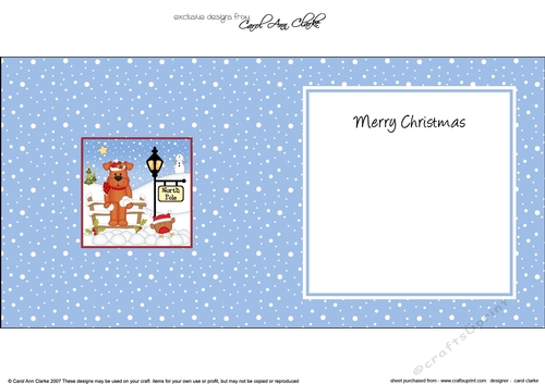 Cute Christmas Rusty Dog is at the North Pole insert square landscape