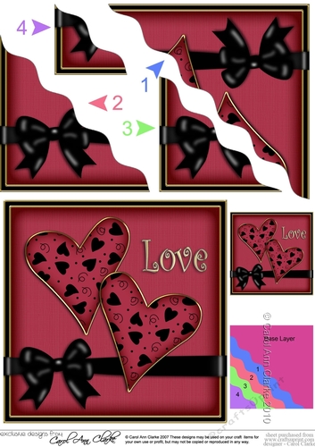 Romantic Love Hearts Wavy Corner side stacker Topper
