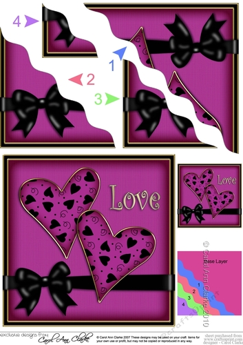 Romantic Love Hearts Wavy Corner side stacker Topper