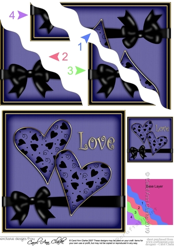 Romantic Love Hearts Wavy Corner side stacker Topper