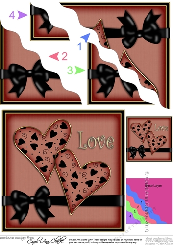 Romantic Love Hearts Wavy Corner side stacker Topper