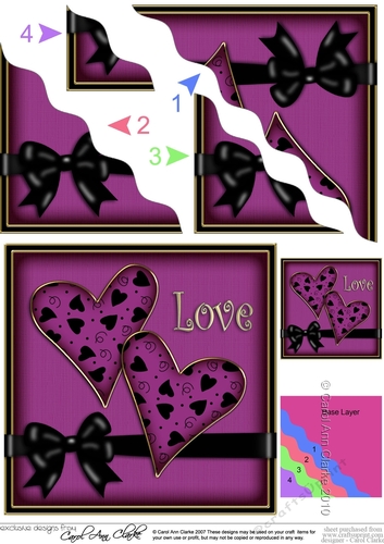 Romantic Love Hearts Wavy Corner side stacker Topper