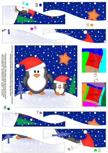 Cute Christmas Penguin Felties Wavy Spiral Side Stacker