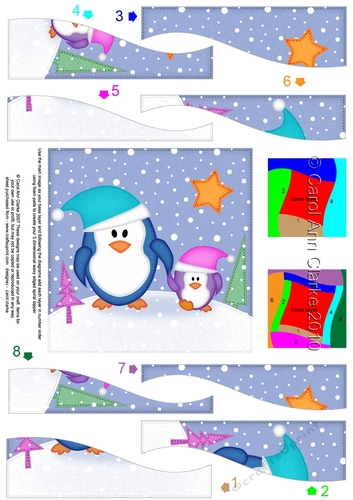 Cute Christmas Penguin Felties Wavy Spiral Side Stacker