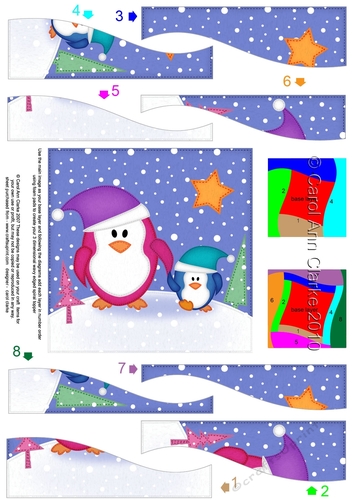 Cute Christmas Penguin Felties Wavy Spiral Side Stacker
