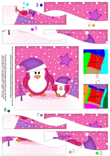Cute Christmas Penguin Felties Wavy Spiral Side Stacker