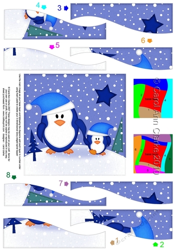 Cute Christmas Penguin Felties Wavy Spiral Side Stacker