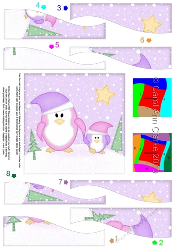 Cute Christmas Penguin Felties Wavy Spiral Side Stacker