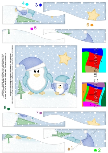Cute Christmas Penguin Felties Wavy Spiral Side Stacker