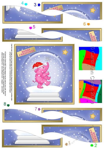 Cute Elephant Christmas Snowglobe Wavy Spiral Side Stacker
