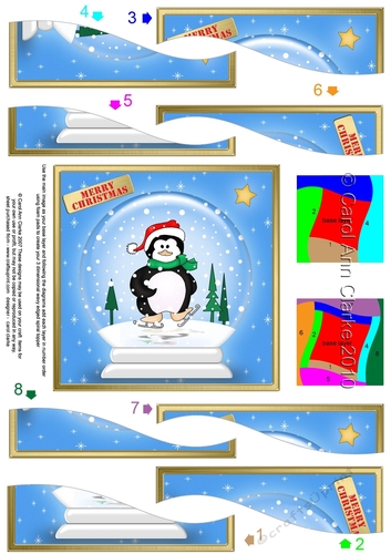 Cute Penguin Christmas Snowglobe Wavy Spiral Side Stacker