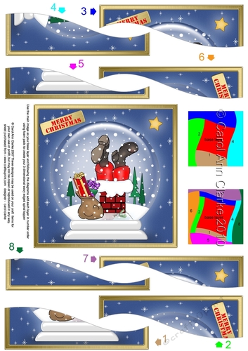 Santa got Stuck Christmas Snowglobe Wavy Spiral Side Stacker