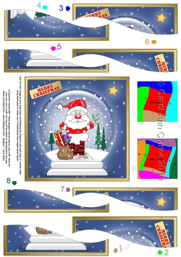 Santa got Stuck Christmas Snowglobe Wavy Spiral Side Stacker