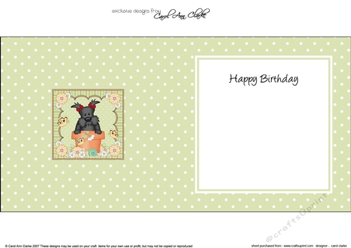 Flower Pot Friends Cute Little Scottie Dog square landscape insert