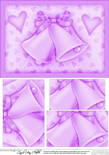 A5 Romantic Wedding Bells Pyramage Topper