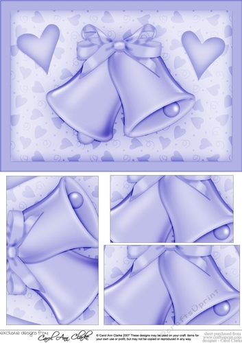 A5 Romantic Wedding Bells Pyramage Topper