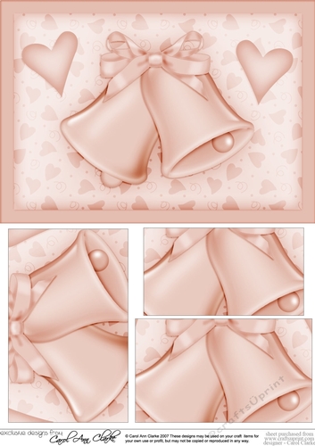 A5 Romantic Wedding Bells Pyramage Topper